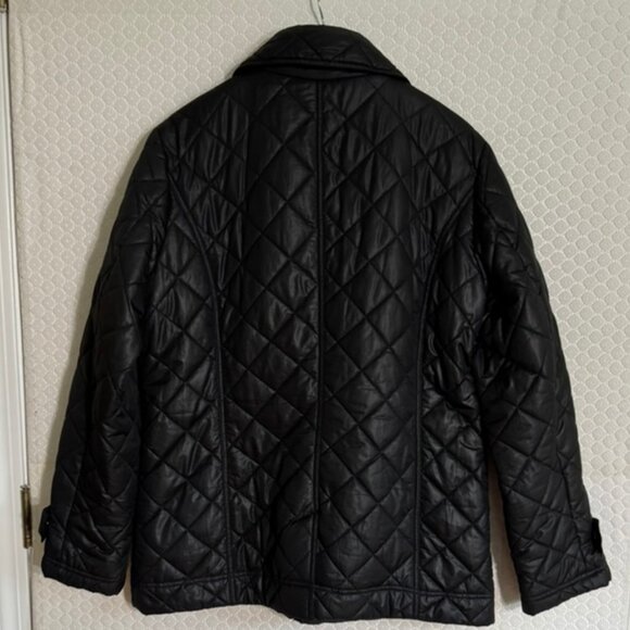 Kate Hill Casual Quilted Black Jacket -Collared, Button Front, Lined  Sz. 14 - Picture 7 of 7
